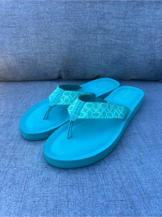 Coach Shoes - COACH Jessalyn Surf Fiji Signature Monogram Flip Flop Thong Sandals Womens 11B
